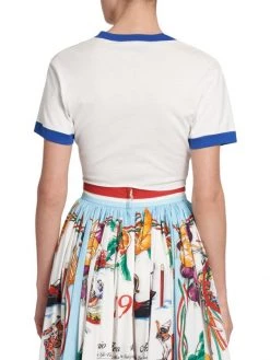 DOLCE&GABBANA Capri Cropped Knotted Graphic T-Shirt -Deals DOLCE&GABBANA Store unnamed file 658