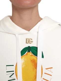 DOLCE&GABBANA Capri Cropped Lemon & Logo Prints Hoodie -Deals DOLCE&GABBANA Store unnamed file 671