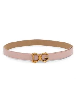 DOLCE&GABBANA Baroque Logo Leather Belt Blush -Deals DOLCE&GABBANA Store unnamed file 708