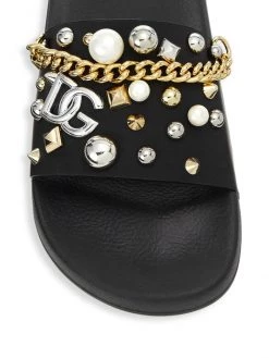 DOLCE&GABBANA Embellished Logo Slides For Men Bianco -Deals DOLCE&GABBANA Store unnamed file 744