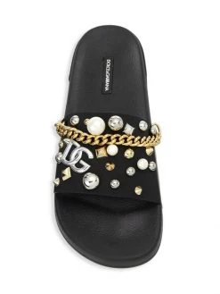 DOLCE&GABBANA Embellished Logo Slides For Men Bianco -Deals DOLCE&GABBANA Store unnamed file 745