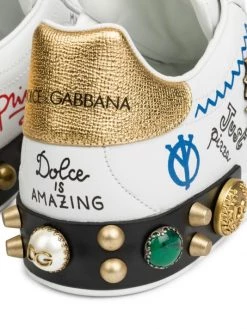 DOLCE&GABBANA Portofino Embellished Logo Sneakers For Men -Deals DOLCE&GABBANA Store unnamed file 77