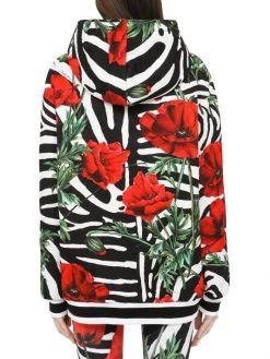 DOLCE&GABBANA Poppy & Zebra-Print Logo Hoodie -Deals DOLCE&GABBANA Store unnamed file 771