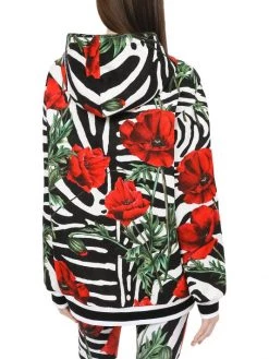 DOLCE&GABBANA Poppy & Zebra-Print Logo Hoodie -Deals DOLCE&GABBANA Store unnamed file 772