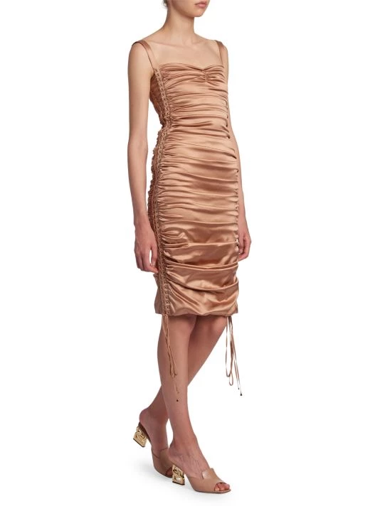 DOLCE&GABBANA Ruched Silk Midi-Dress 6 DOLCE&GABBANA Ruched Silk Midi-Dress - Image 4