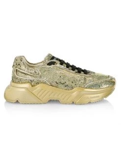 DOLCE&GABBANA Daymaster Sequined Leather Low-Top Sneakers For Men