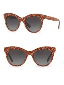 DOLCE&GABBANA DG4311 Glitter Floral 51MM Cat Eye Sunglasses