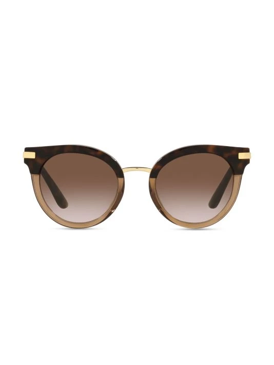 DOLCE&GABBANA Half Print 50MM Wayfarer Sunglasses Brown 9 DOLCE&GABBANA Half Print 50MM Wayfarer Sunglasses Brown - Image 7