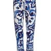 DOLCE&GABBANA Blu Mediterraneo Cady Painterly Elasticized Joggers
