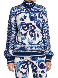 DOLCE&GABBANA Blu Mediterraneo Cady Painterly Zip-Up Jacket 10 DOLCE&GABBANA Blu Mediterraneo Cady Painterly Zip-Up Jacket -Deals DOLCE&GABBANA Store unnamed file 849