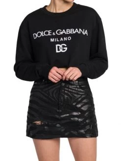 DOLCE&GABBANA Zebra Cropped Logo-Embroidered Sweatshirt -Deals DOLCE&GABBANA Store unnamed file 872