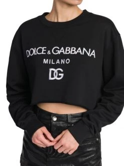 DOLCE&GABBANA Zebra Cropped Logo-Embroidered Sweatshirt -Deals DOLCE&GABBANA Store unnamed file 875