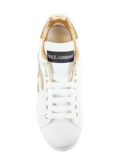 DOLCE&GABBANA Portofino Logo Metallic Leather Low-Top Sneakers -Deals DOLCE&GABBANA Store unnamed file 880