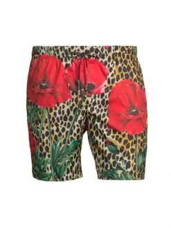 DOLCE&GABBANA Floral & Animal Print Swim Trunks For Men
