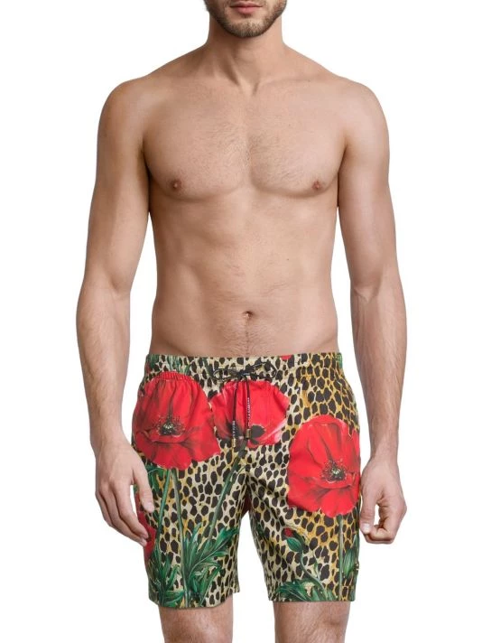 DOLCE&GABBANA Floral & Animal Print Swim Trunks For Men 5 DOLCE&GABBANA Floral & Animal Print Swim Trunks For Men - Image 3