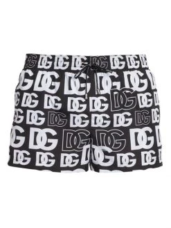 DOLCE&GABBANA Logo Print Swim Trunks For Men