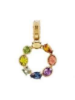 DOLCE&GABBANA Rainbow Alphabet 18K Yellow Gold & Multi Gemstone Initial O Charm