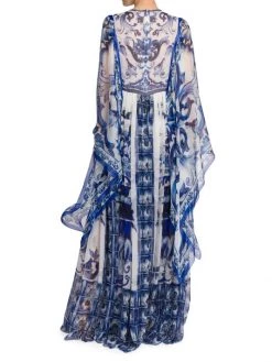 DOLCE&GABBANA Blu Mediterraneo Painterly Kimono-Sleeve Maxi Dress -Deals DOLCE&GABBANA Store unnamed file 913