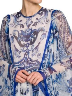 DOLCE&GABBANA Blu Mediterraneo Painterly Kimono-Sleeve Maxi Dress -Deals DOLCE&GABBANA Store unnamed file 914
