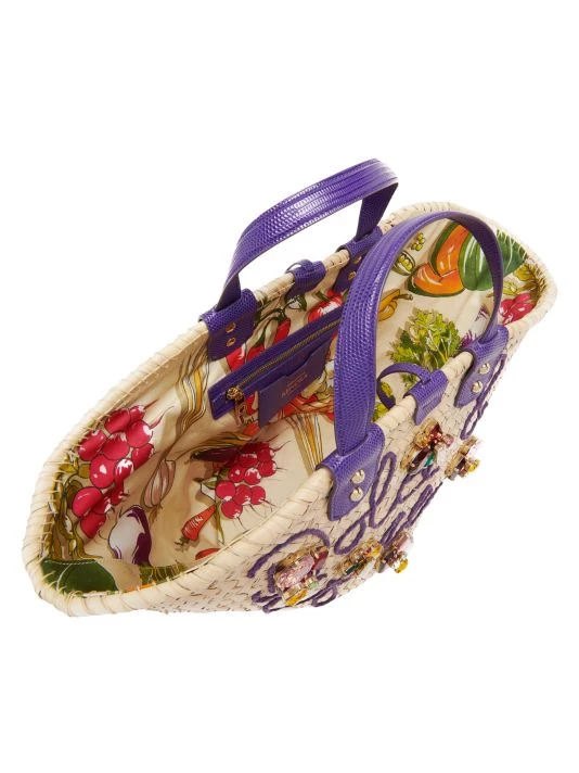 DOLCE&GABBANA DG Embroidered Raffia Tote 4 DOLCE&GABBANA DG Embroidered Raffia Tote - Image 2