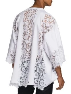 DOLCE&GABBANA Lace & Cotton Paneled T-Shirt For Men -Deals DOLCE&GABBANA Store unnamed file 987